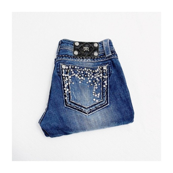 Miss Me Capri Cropped Dark Wash Denim SZ27 JE547P2 - Picture 1 of 8